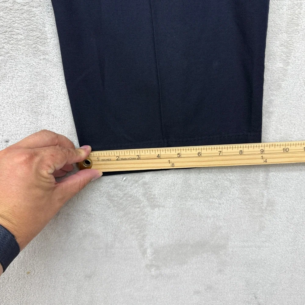 VTG Polo Ralph Lauren Chino Pants Mens 42x30 Navy Blue Double Pleated Cotton USA